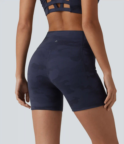 Halara UltraSculpt™ Camo Print High Waisted Tummy Control Training Biker Shorts 5'' with Pockets