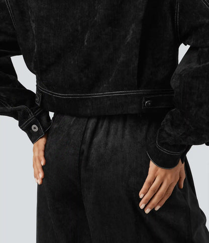 Long Sleeve Casual Shirt Jacket with Pockets