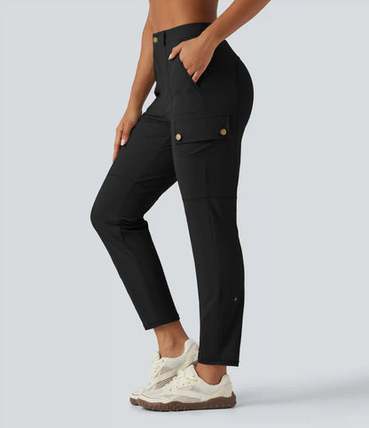 High Waisted Solid InstantCool Skinny Hiking Cargo Pants with Pockets