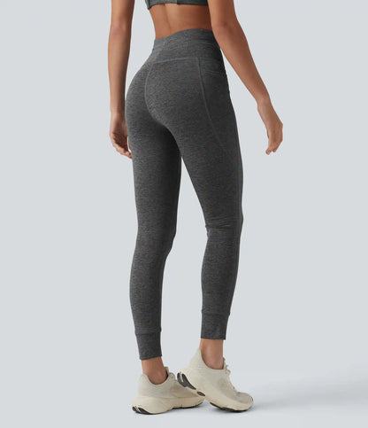 Halara UltraSculpt™ Heathered High Waisted Drawstring Quick Dry Yoga 7/8 Leggings with Pockets