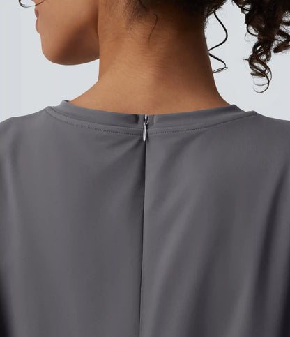Round Neck Sleeveless Tie-front Cool Touch Casual Romper with Pockets-Easy Peezy-UPF50+