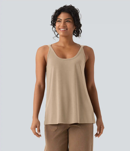U Neck Relaxed Casual Tank Top