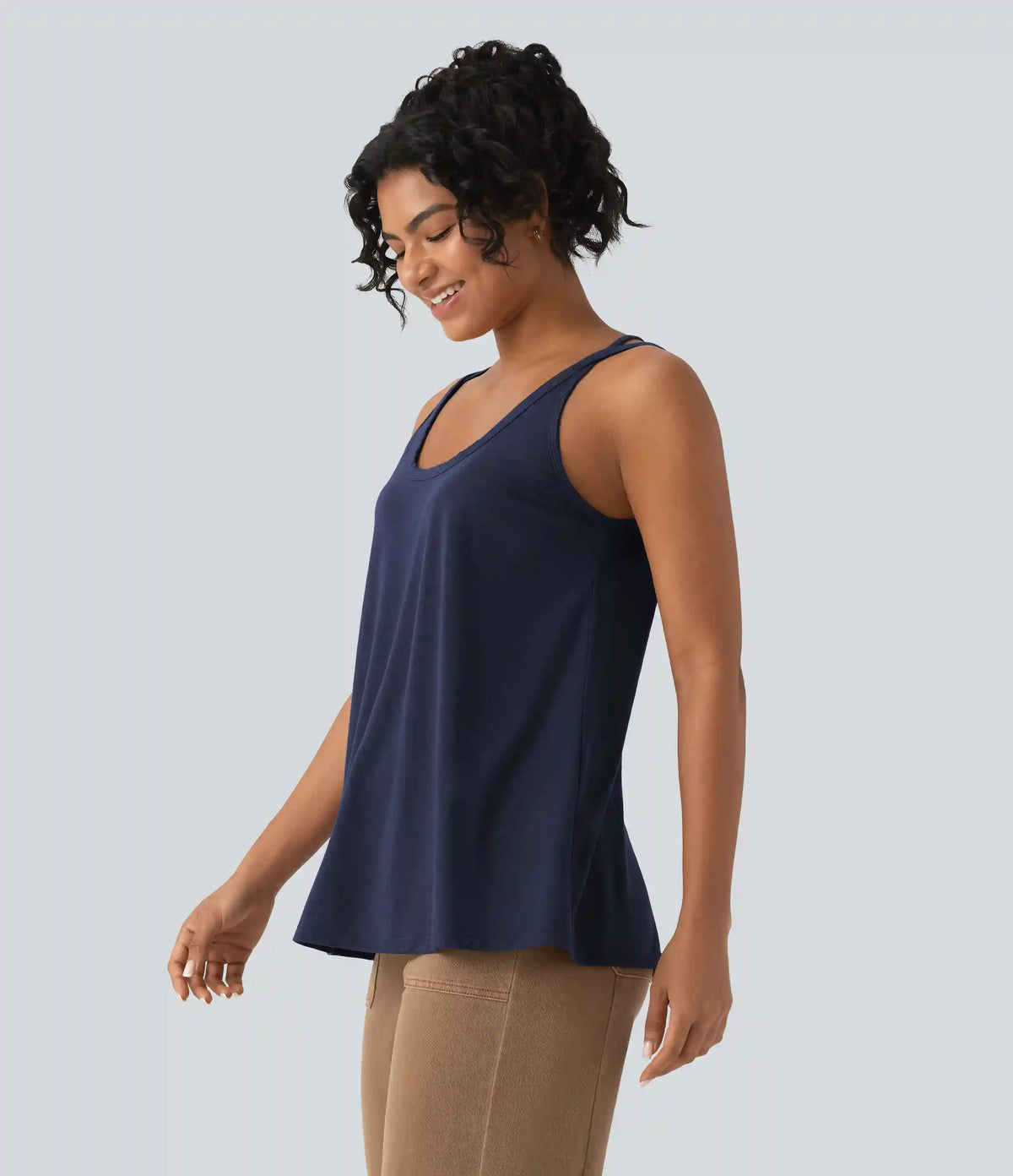 U Neck Relaxed Casual Tank Top
