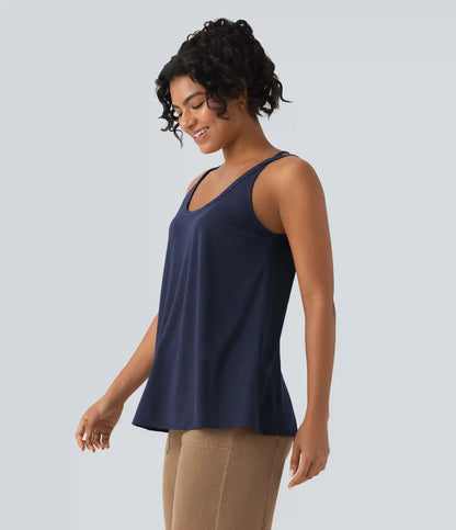 U Neck Relaxed Casual Tank Top