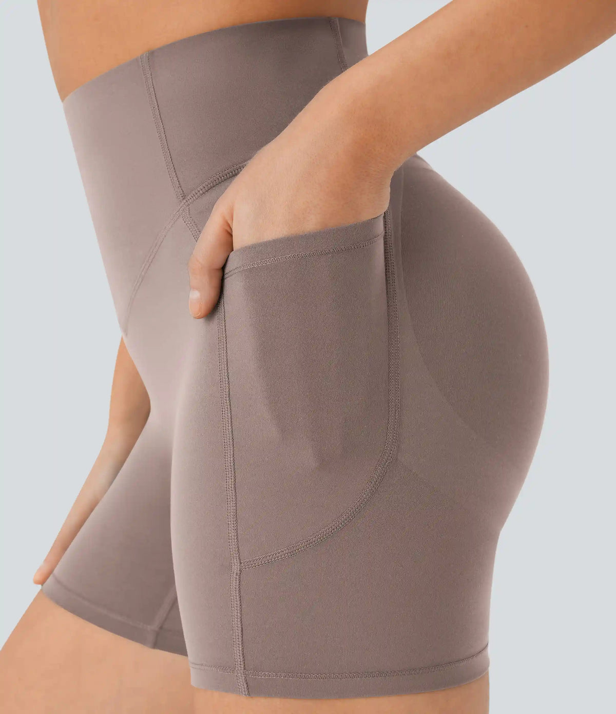 Halara UltraSculpt™ High Waisted Scrunch Butt Lifting Tummy Control Pocket Shaping Workout Biker Shorts 5''