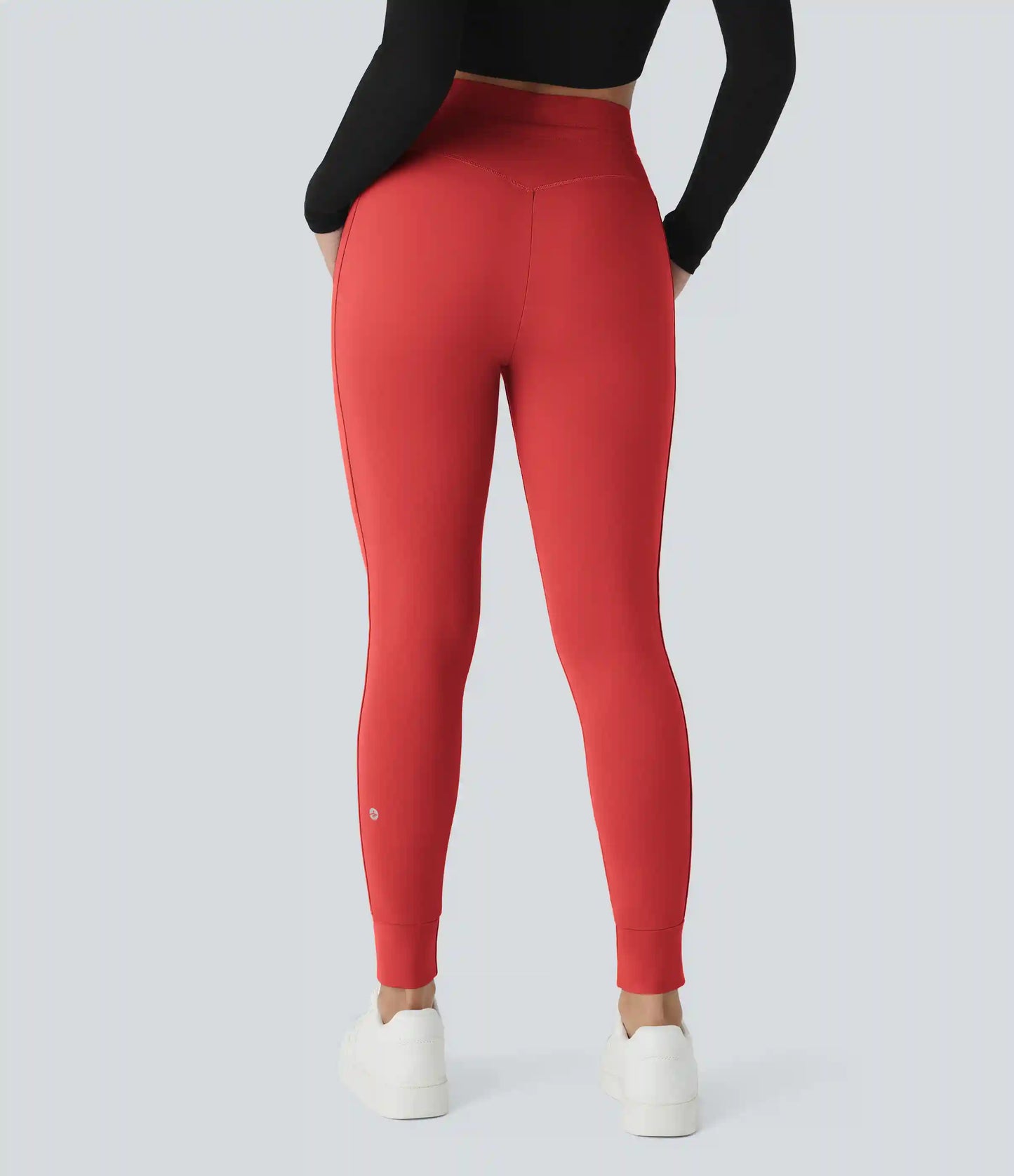 SoftlyZero™ Plush High Waisted Drawstring Pocket Plain Full Length Joggers