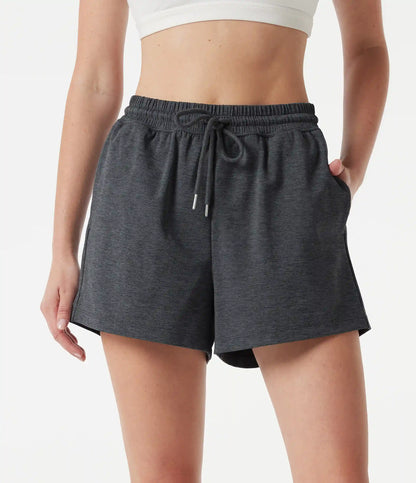 High Waisted Drawstring Quick Dry Workout Shorts 3'' with Pockets