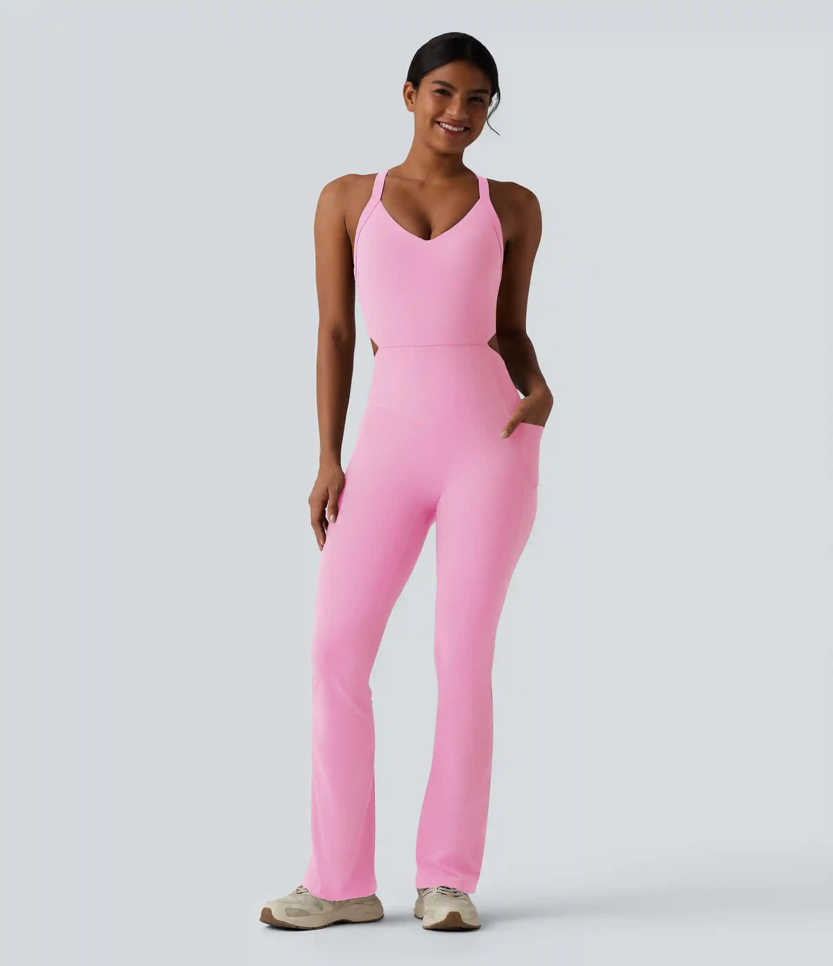 Halara UltraSculpt™ Tummy Control Bootcut Training Jumpsuit with Pockets-Easy Peezy Edition