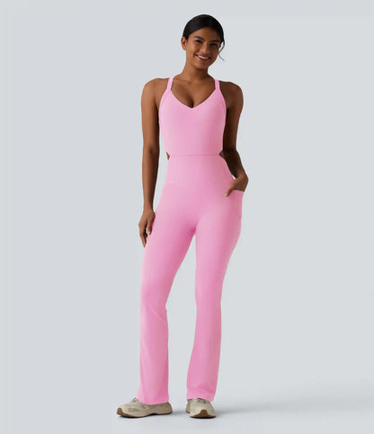 Halara UltraSculpt™ Tummy Control Bootcut Training Jumpsuit with Pockets-Easy Peezy Edition