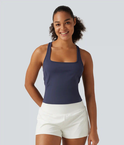 SoftlyZero™ Plush Square Neck Racerback Yoga Tank Top