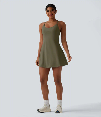 Softlyzero™ Plush Tummy Control Active Dress with Pockets-Easy Peezy Edition