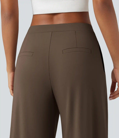 Halara Flex™ DayStretch Asymmetric Mid Rise Barrel Leg Work Pants with Pockets