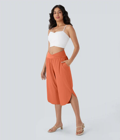 Breezeful™ High Waisted Crossover Pocket Quick Dry Capri Pants