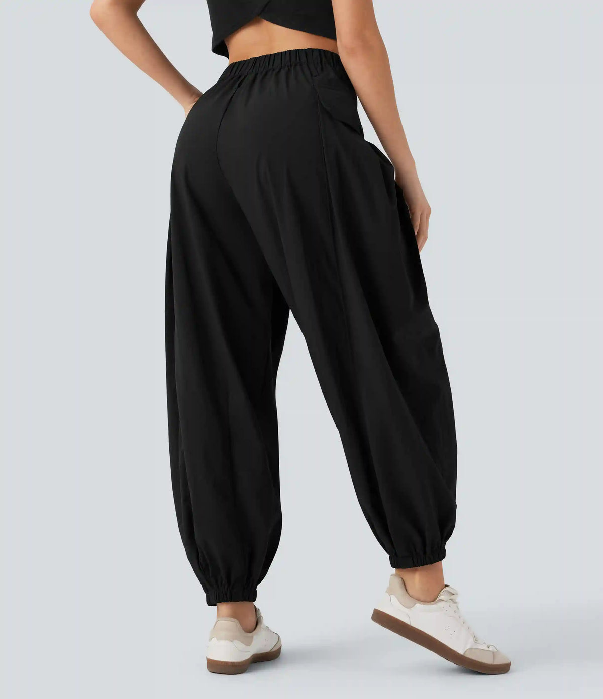 High Waisted Flap Pockets Casual Cargo Joggers