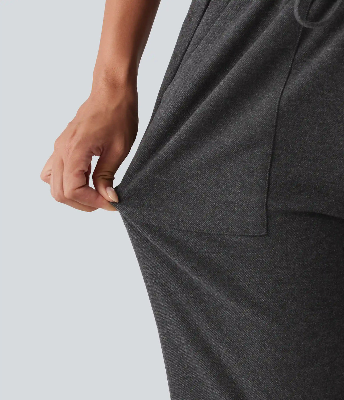 Mid Rise Drawstring Bootcut Work Pants with Pockets