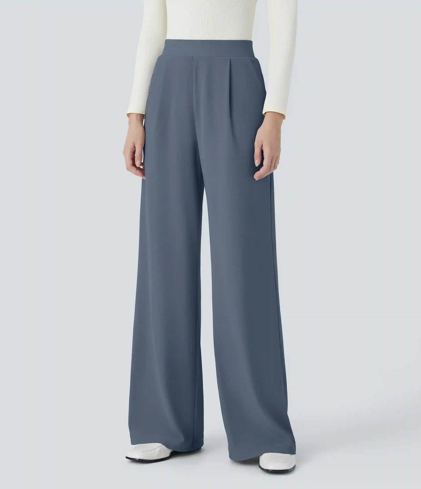 Halara Flex™ High Waisted Body Sculpt Waist-Slimming Pocket Wide Leg Micro Waffle Work Pants