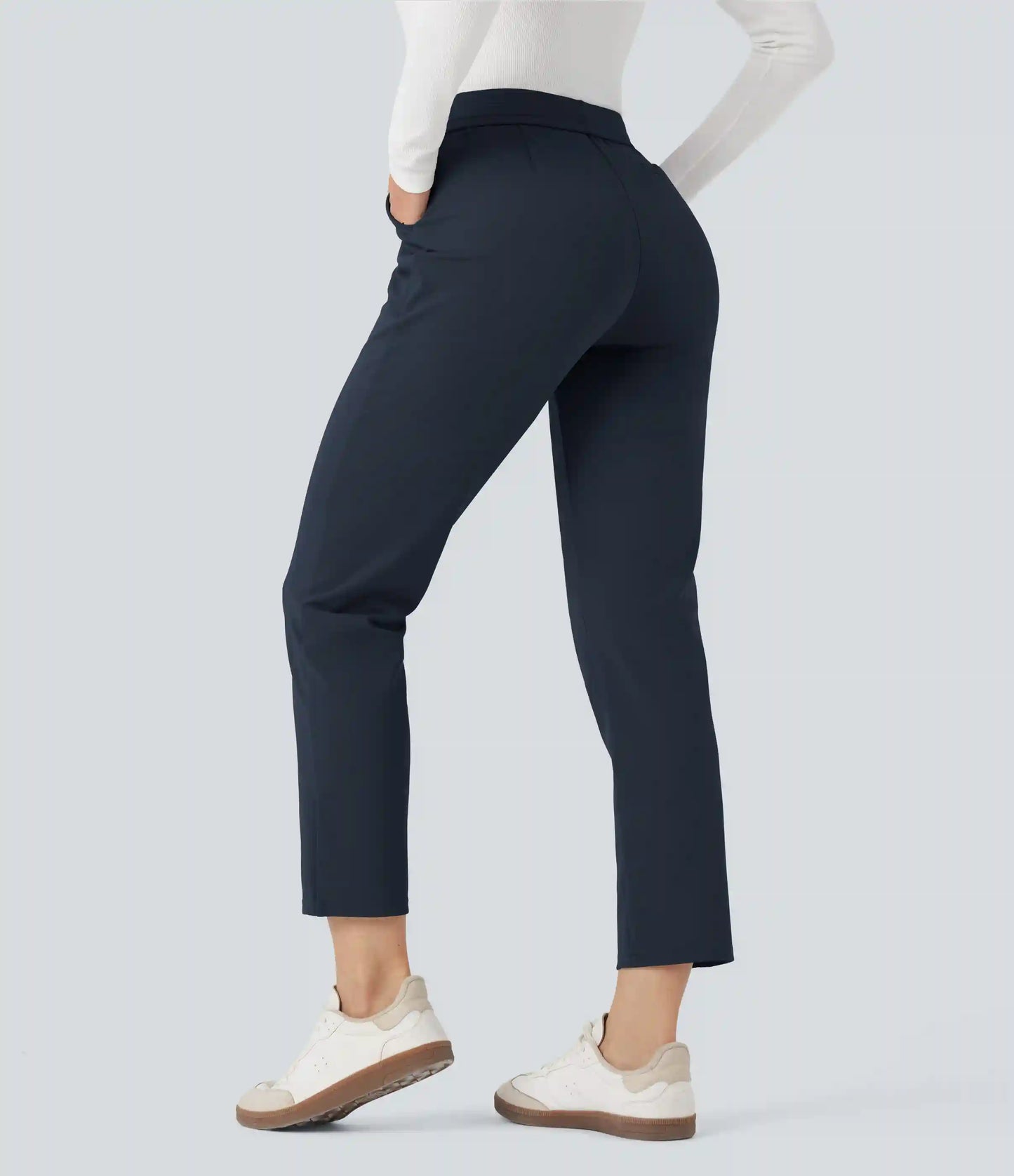 Halara Flex™ DayStretch Foldover High Waisted Drawstring 7/8 Slim Work Pants with Pockets