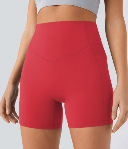 Halara UltraSculpt™ High Waisted Scrunch Butt Lifting Tummy Control Pocket Shaping Workout Biker Shorts 5''