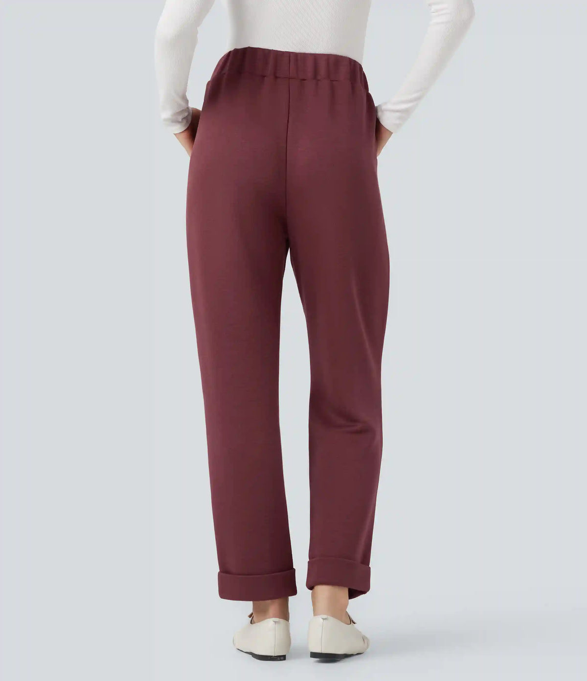 SpacerTek™ High Waisted Tapered Casual Pants with Pockets