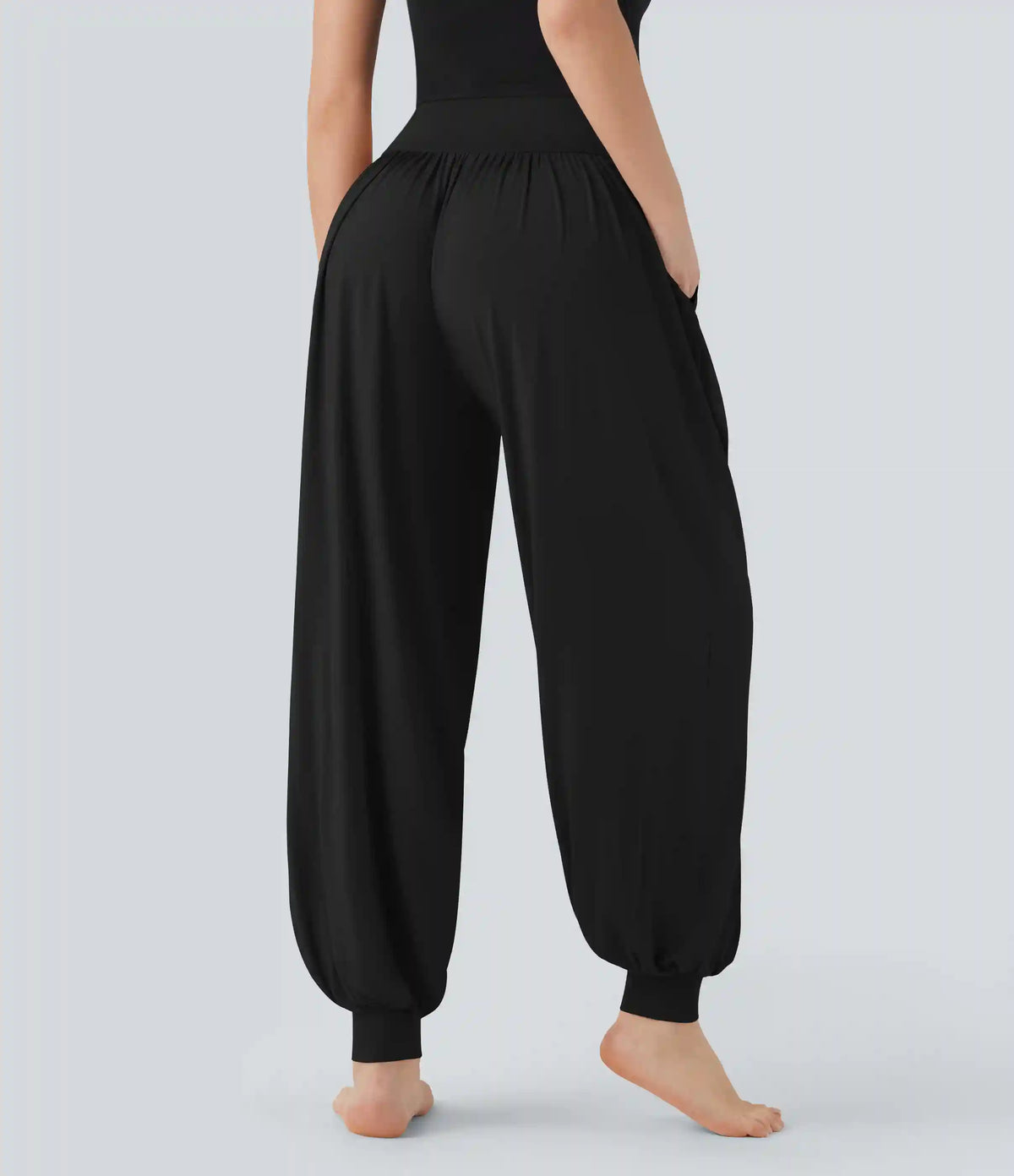 High Waisted Tummy Control Yoga Baggy Joggers with Pockets