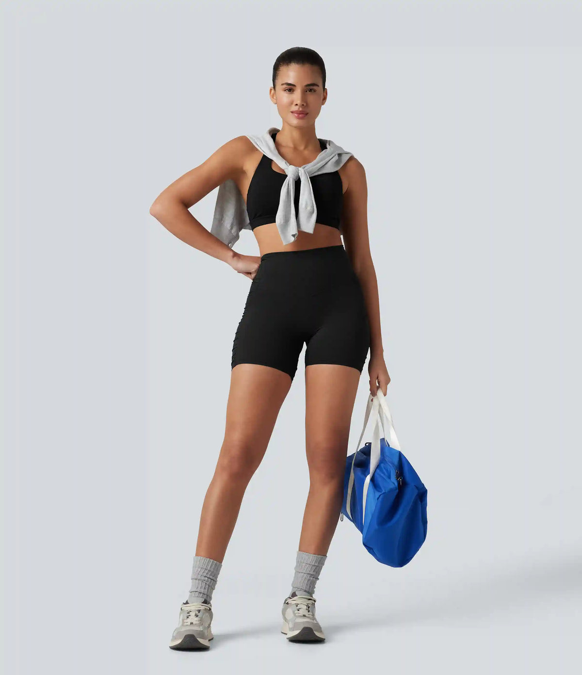 Halara Ultrasculpt™ High Waisted Ruched Scrunch Yoga Biker Shorts 5''