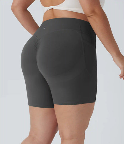Plus Size Halara UltraSculpt™ High Waisted Scrunch Butt Lifting Tummy Control Shaping Training Biker Shorts 7'' with Pockets