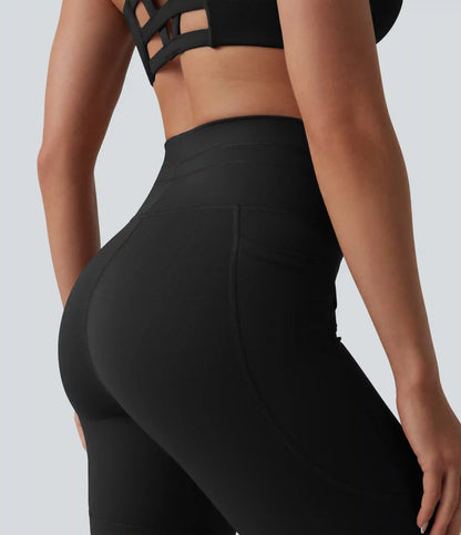 High Waisted Drawstring Plain Yoga Biker Shorts 7'' with Pockets
