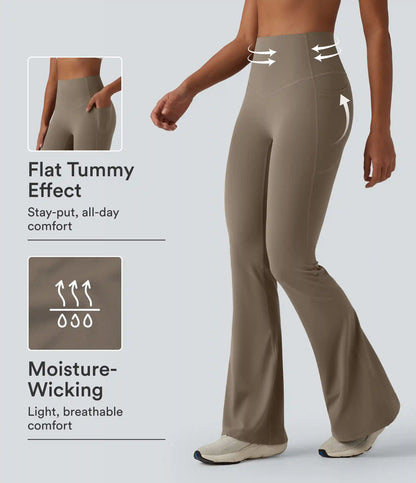 Halara UltraSculpt™ High Waisted Tummy Control Flare Yoga Leggings with Pockets