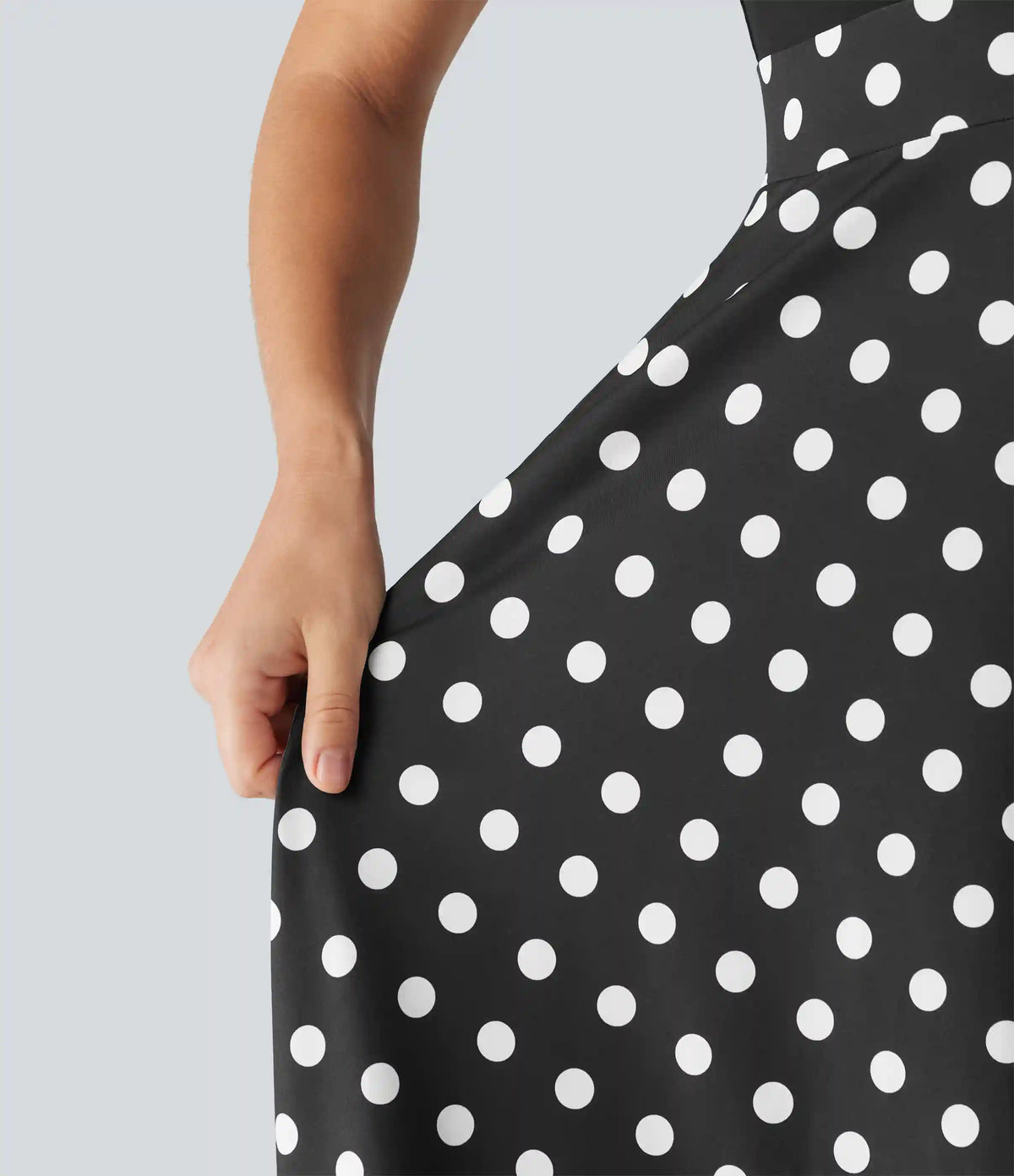 Round Neck Ruffle Sleeveless A-Line Color Block Midi Party Dress with Pockets