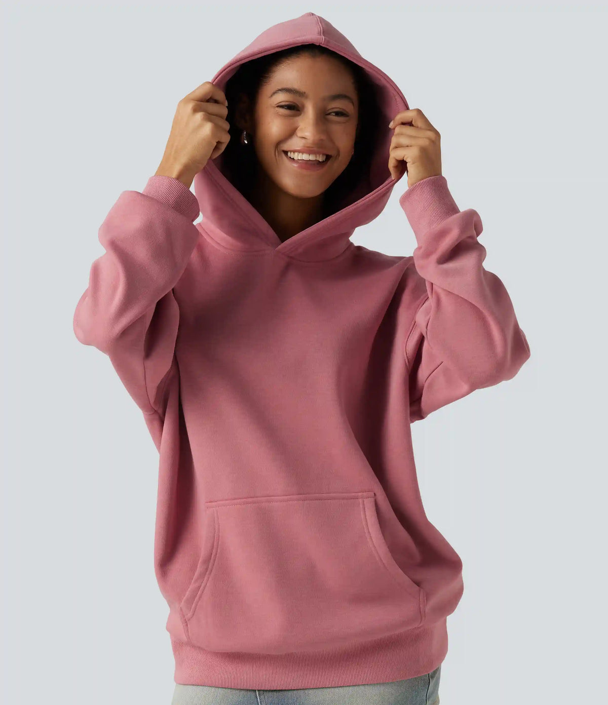 Hooded Long Sleeve Fleece Casual Sweatshirt