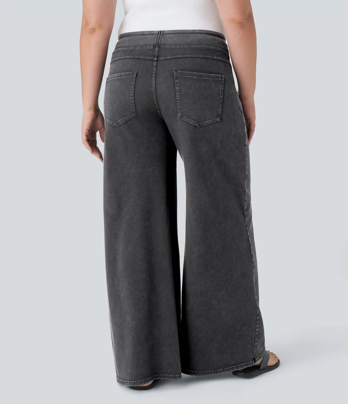 Halara Flex™ High Waisted Pockets Baggy Wide Leg Loose Casual Plus Size Jeans