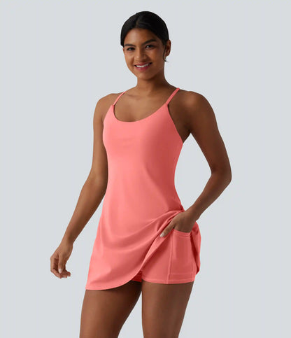 Softlyzero™ Plush Tummy Control Active Dress with Pockets-Easy Peezy Edition