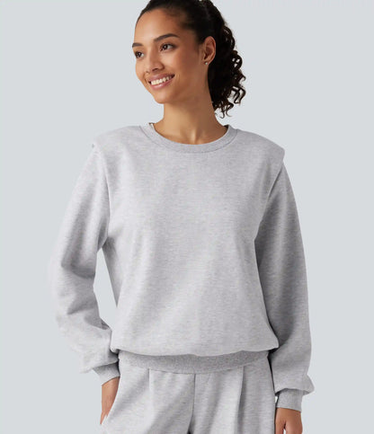 Round Neck Long Sleeve Casual Cotton Sweatshirt