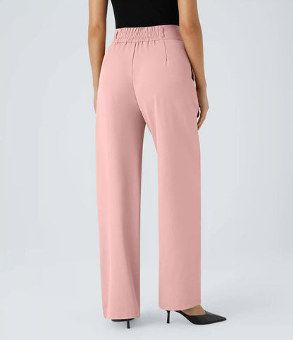 Halara Flex™ High Waisted Zipper Pocket Shirred Straight Leg Work Pants
