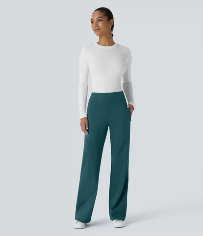 Halara Flex™ DayStretch Mid Rise Side Zipper Pocket Work Flare Pants