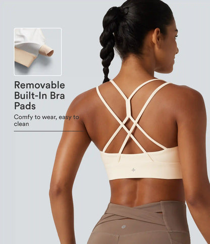 SoftlyZero™ Plush Low Support Built-in Bra Crisscross Yoga Sports Bra