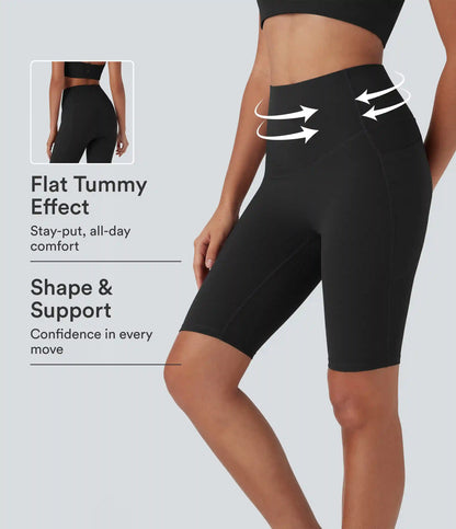 Halara UltraSculpt™ High Waisted Butt Lifting Tummy Control Shaping Training Biker Shorts 9'' with Pockets