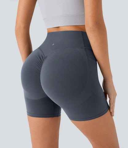 Halara UltraSculpt™ High Waisted Scrunch Butt Lifting Tummy Control Pocket Shaping Workout Biker Shorts 5''
