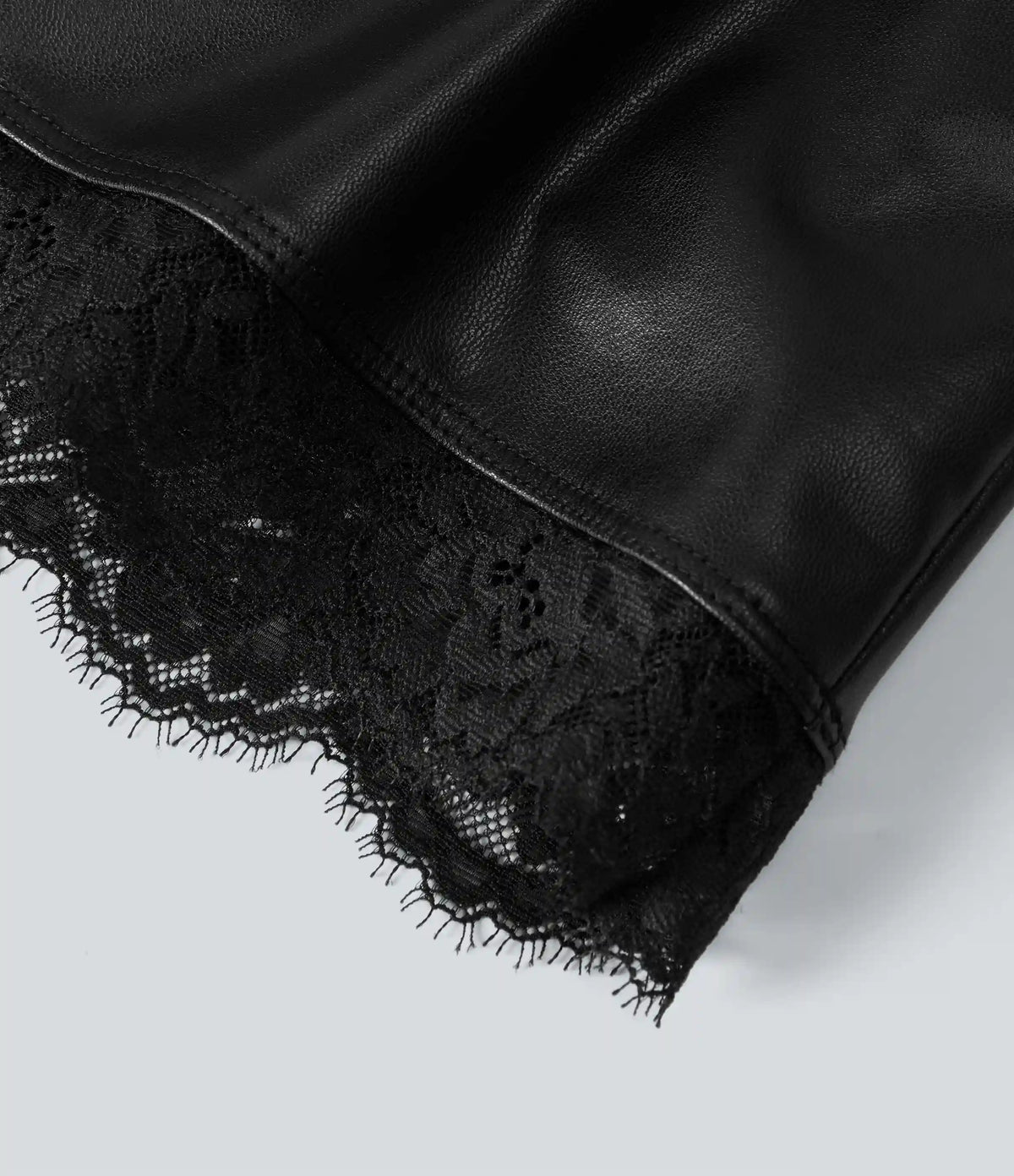 High Waisted Tummy Control Contrast Lace A-Line Casual Mini Skirt with Built-In Shorts