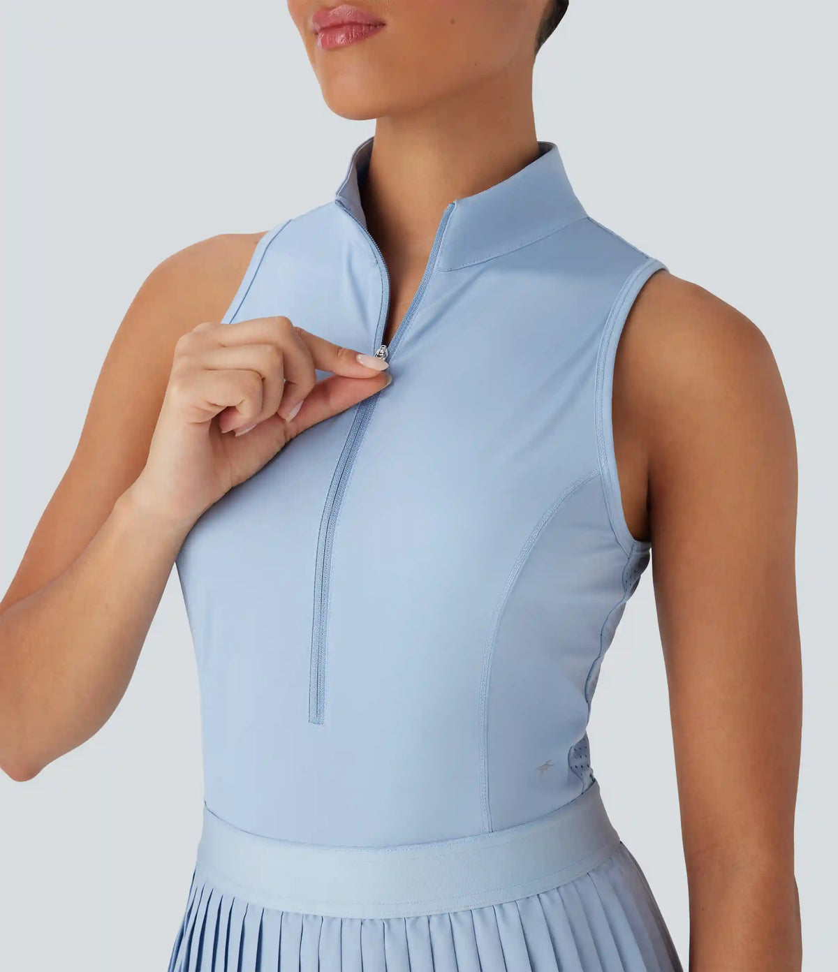 Breezeful™ Sleeveless Cut Out 2-in-1 Pleated Quick Dry Mini Tennis Active Dress with Pockets