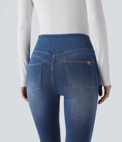 Halara Flex™ High Waisted Tummy Control Skinny Denim Casual Leggings with Pockets