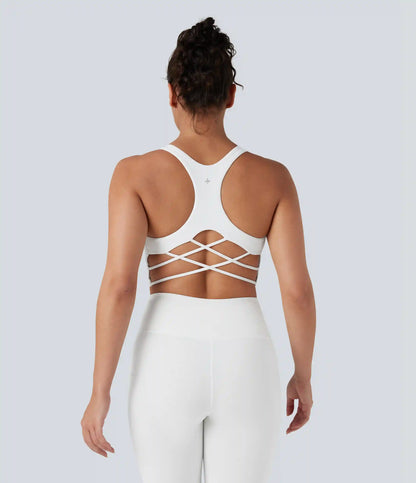 Light Support Racerback Crisscross Yoga Sports Bra