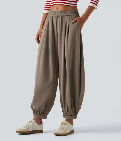 Mid Rise Casual Pants with Pockets