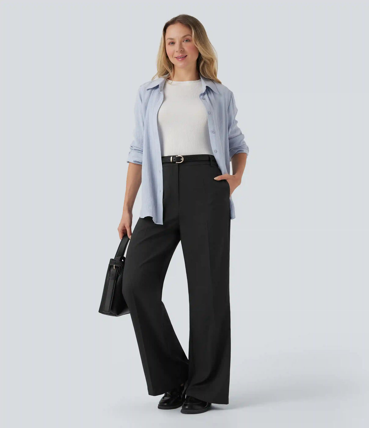 High Waisted Work Bootcut Pants with Pockets