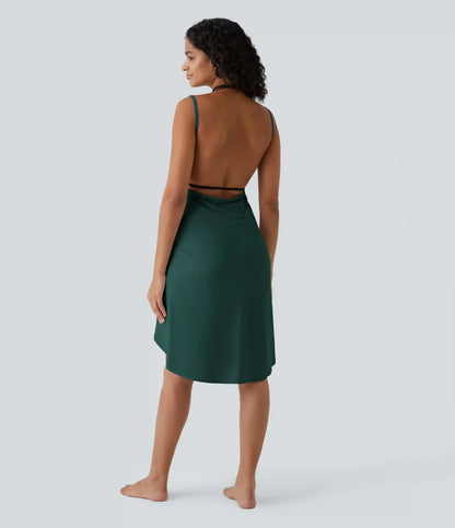 Spaghetti Strap Crossover Cover Up Wrap InstantCool Dress-UPF50+