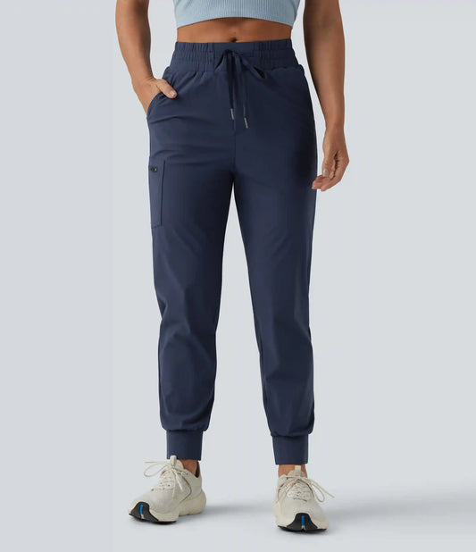 Mid Rise Drawstring Running Joggers with Pockets