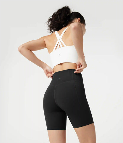 Halara UltraSculpt™ High Waisted Anti-Roll Tummy Control Shaping Workout Biker Shorts 7'' with Pockets