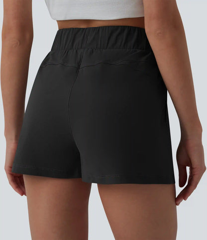 High Waisted Drawstring Quick Dry InstantCool Running Shorts 2.5'' with Pockets-UPF40+