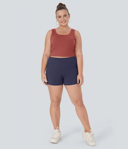 U Neck Crossover Plus Size Barre Ballet Dance Tank Top