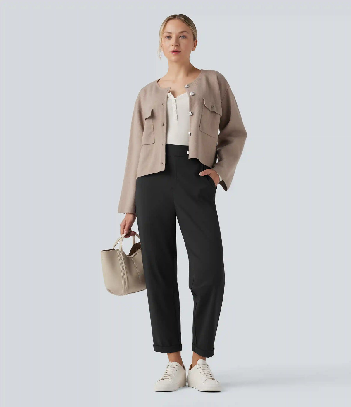Patitoff™ 2.0 Pet Hair Resistant High Waisted Tapered Casual Pants with Pockets